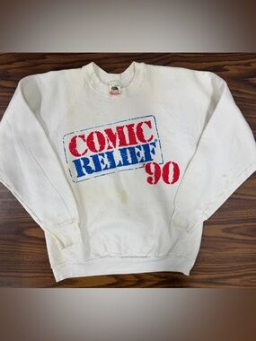 VINTAGE 1990 Comic Relief Sweatshirt  Large USA Radio City NYC  Robin Williams
